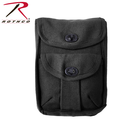 Rothco Black 2-Pocket Ammo Pouch Part Number 9009 for Hunting and Outdoor Activities