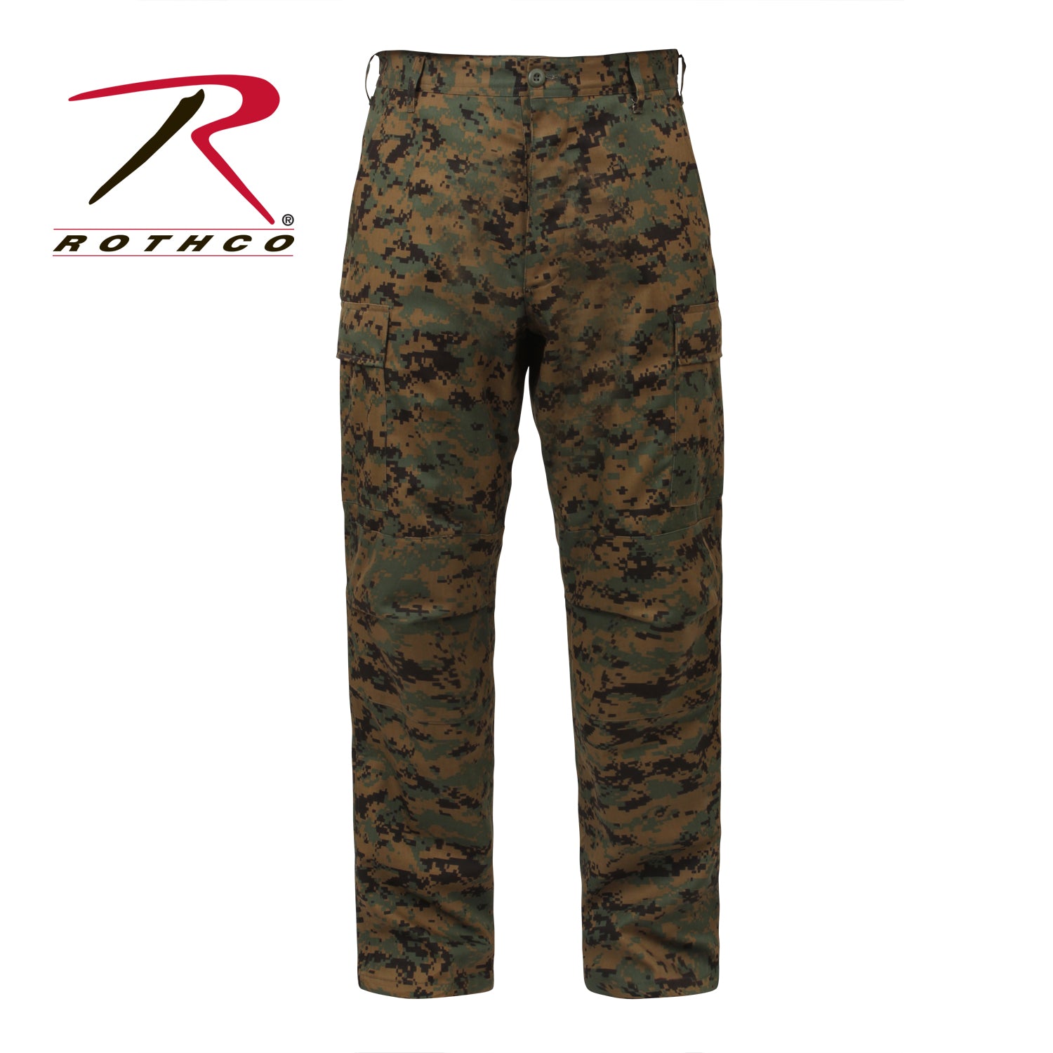 Rothco Digital Camo Tactical BDU Pants Size M with Reinforced Knees and Multiple Cargo Pockets