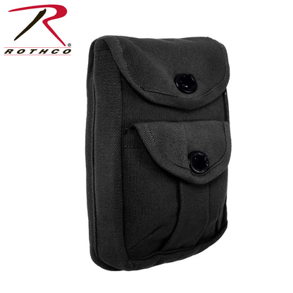Rothco Black 2-Pocket Ammo Pouch Part Number 9009 for Hunting and Outdoor Activities