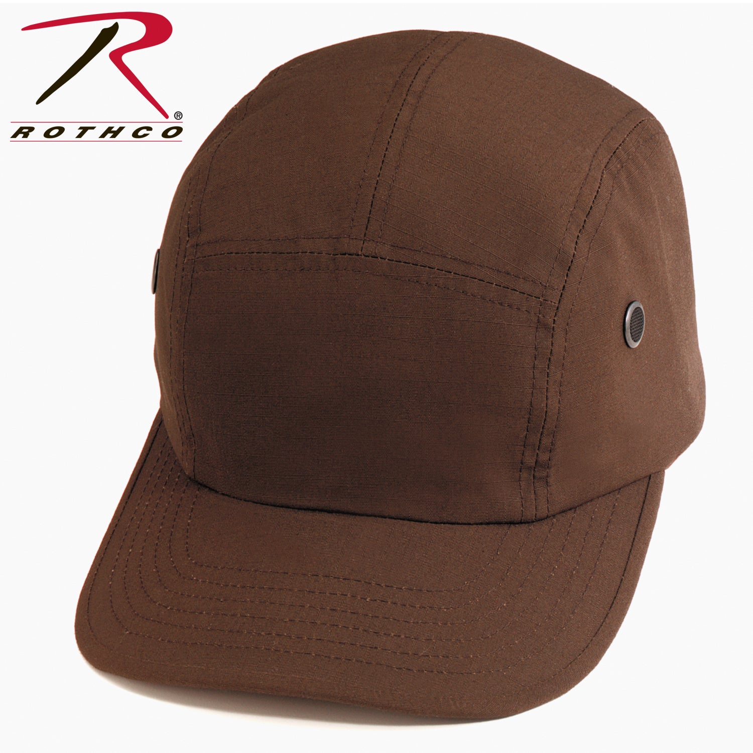 Rothco 5 Panel Rip-Stop Street Cap Brown – Durable Cotton Tactical Headwear