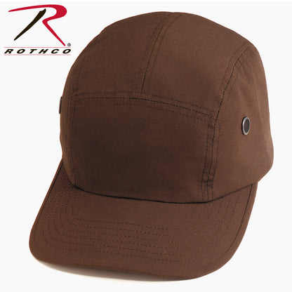 Rothco 5 Panel Rip-Stop Street Cap Brown – Durable Cotton Tactical Headwear