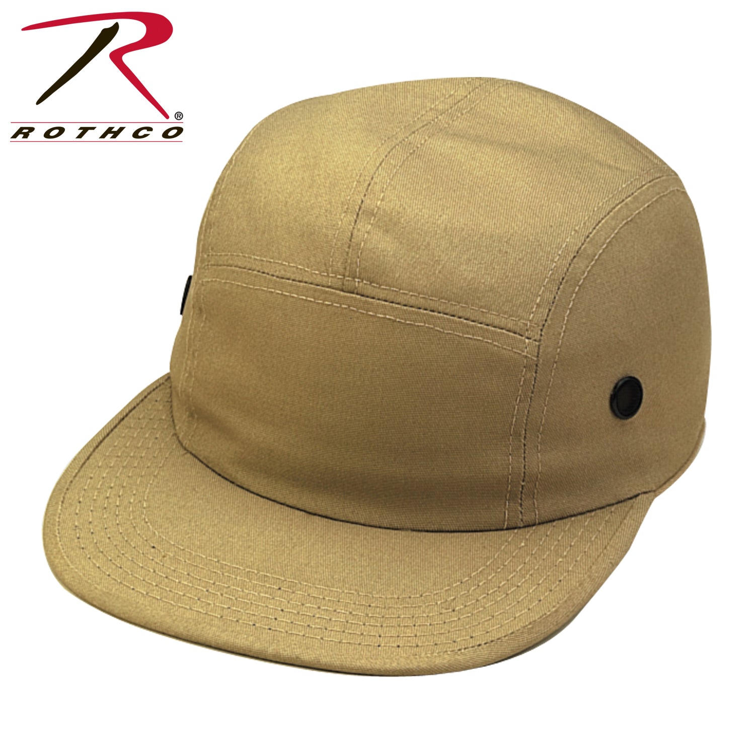 Rothco 5 Panel Rip-Stop Street Cap Khaki - Durable Cotton Headwear with Adjustable Fit
