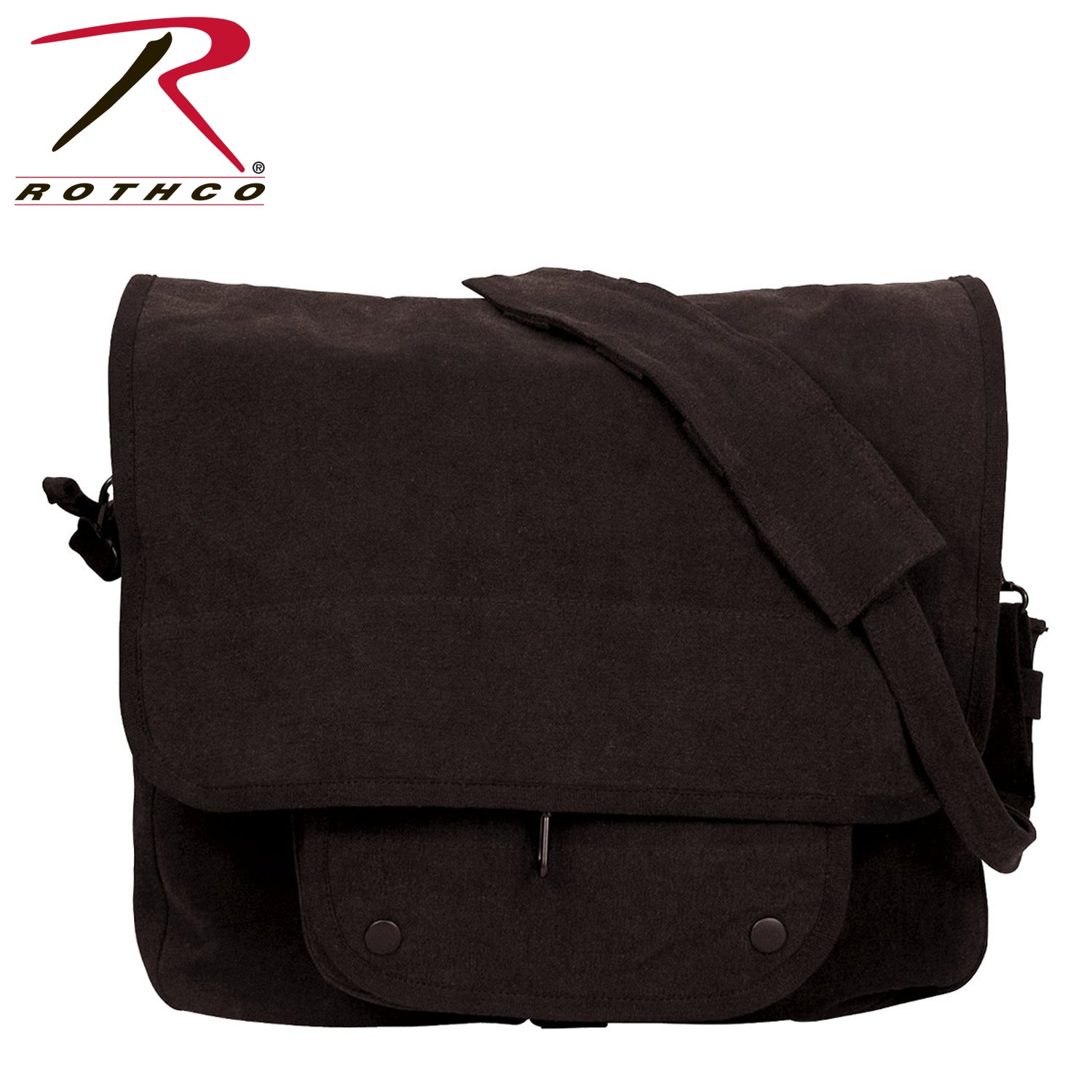 Rothco Vintage Canvas Paratrooper Bag in Black – Durable Military-Style Shoulder Bag with Organizational Compartments