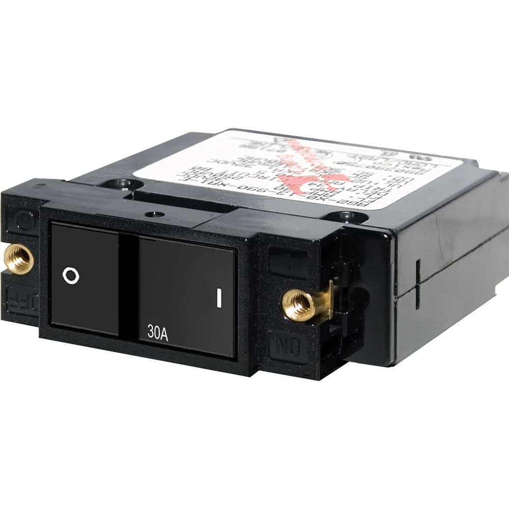 Blue Sea Systems 7406 Single Pole Small Case 2-Inch Flat Rocker Circuit Breaker - 30 Amp