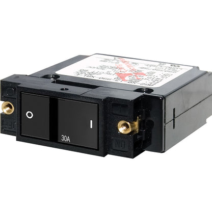 Blue Sea Systems 7406 Single Pole Small Case 2-Inch Flat Rocker Circuit Breaker - 30 Amp