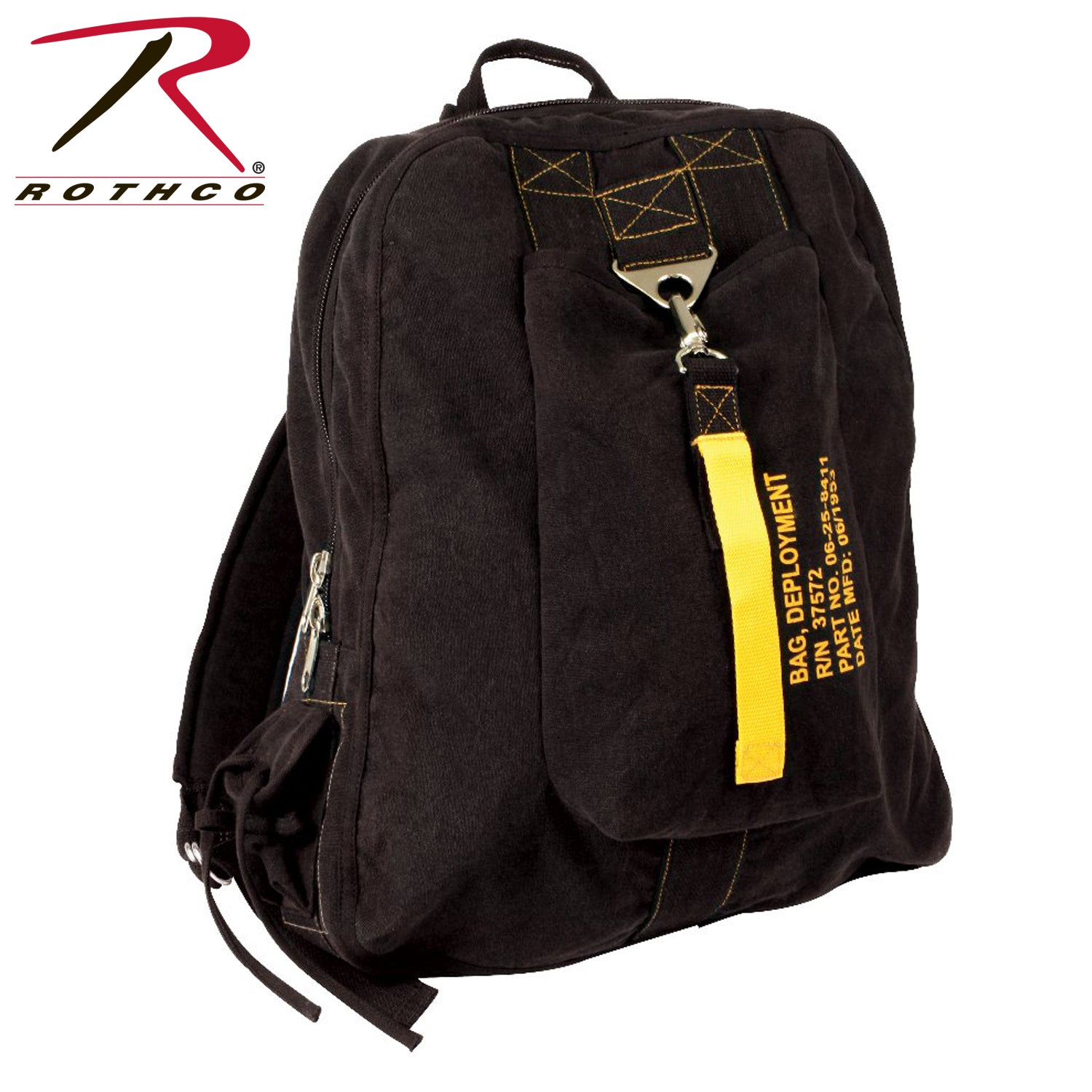 Rothco Vintage Canvas Flight Bag in Black – Durable 19.5x15x4.5-Inch Travel Carrier