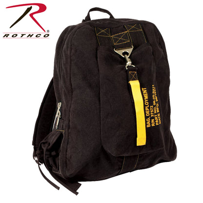 Rothco Vintage Canvas Flight Bag in Black – Durable 19.5x15x4.5-Inch Travel Carrier