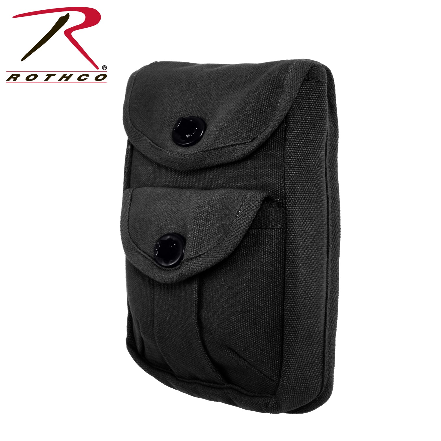 Rothco Black 2-Pocket Ammo Pouch Part Number 9009 for Hunting and Outdoor Activities