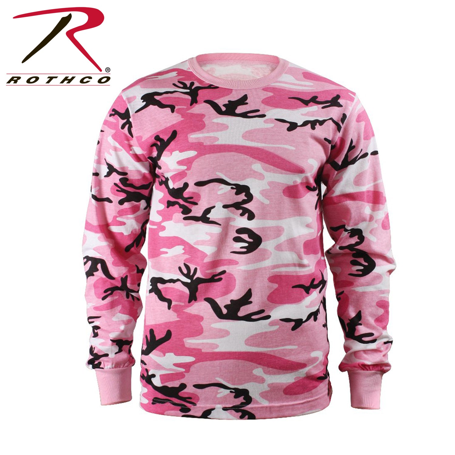 Rothco Long Sleeve Color Camo T-Shirt Pink Camo Size XL