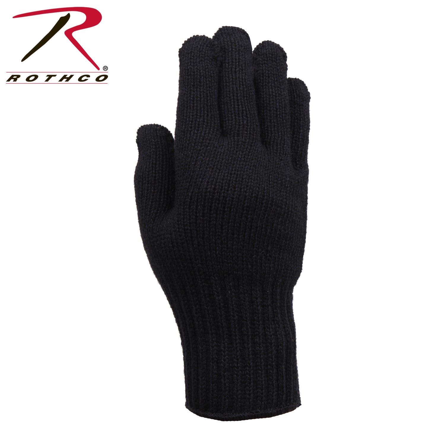 Rothco Wool Glove Liners - Unstamped Black Size Small