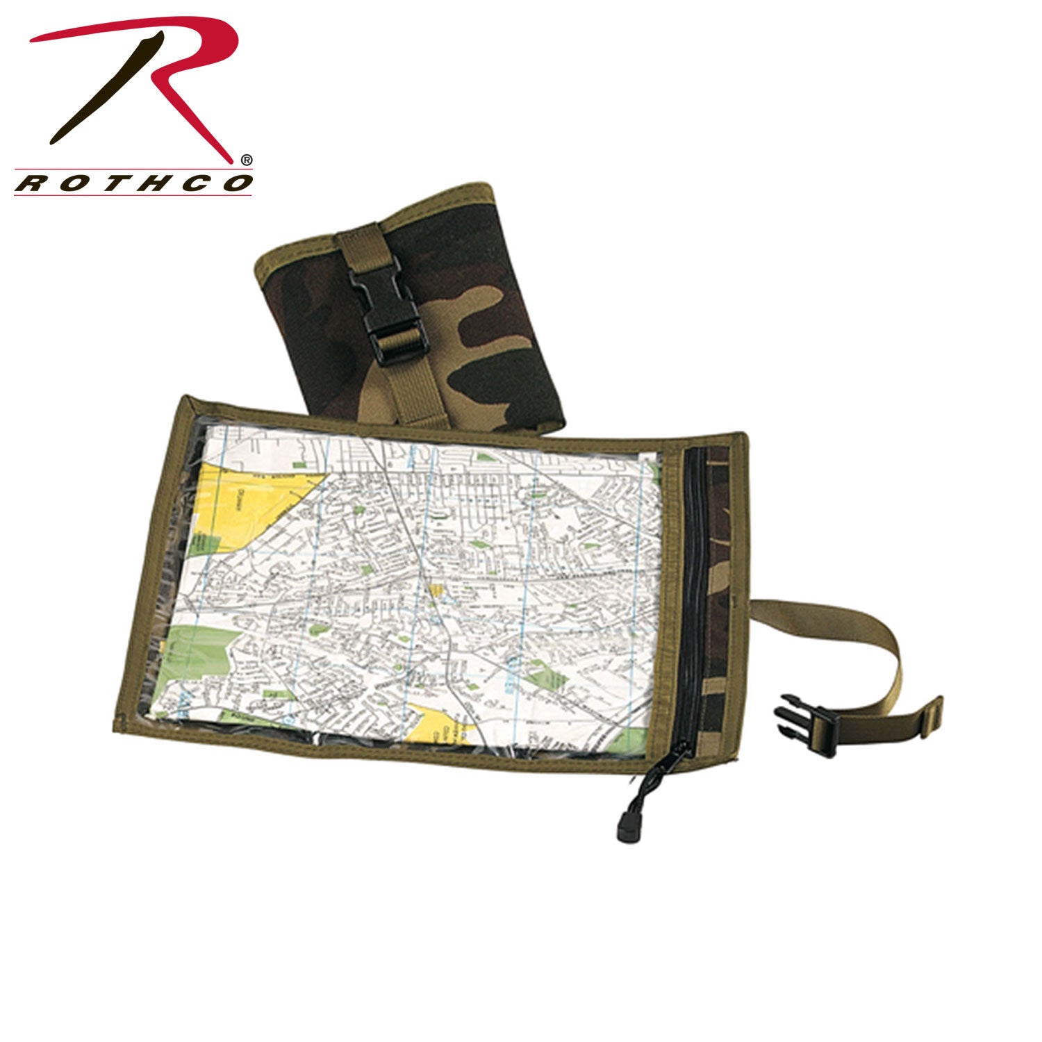 Rothco Map and Document Case in Woodland Camo - Weather-Resistant Outdoor Protection