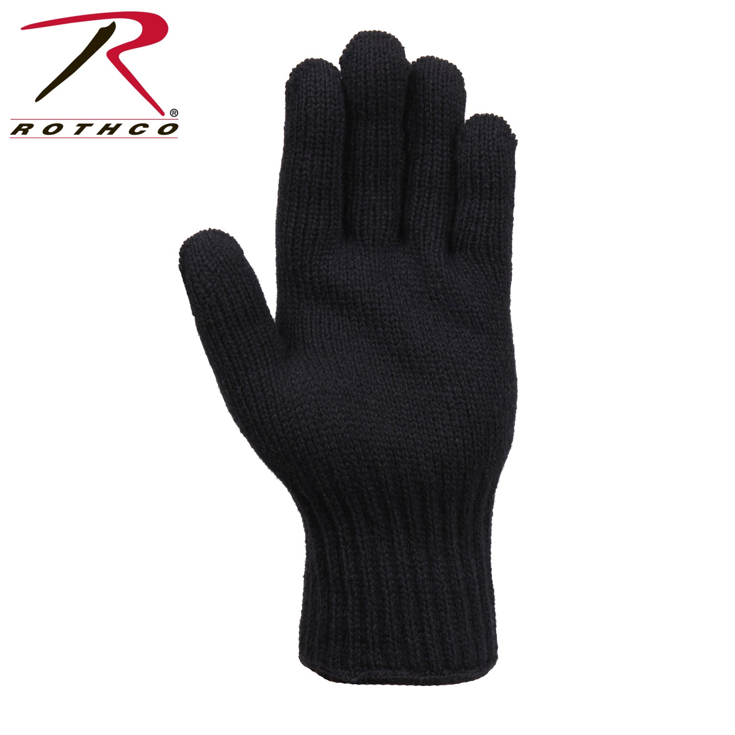 Rothco Wool Glove Liners - Unstamped Black Size Small