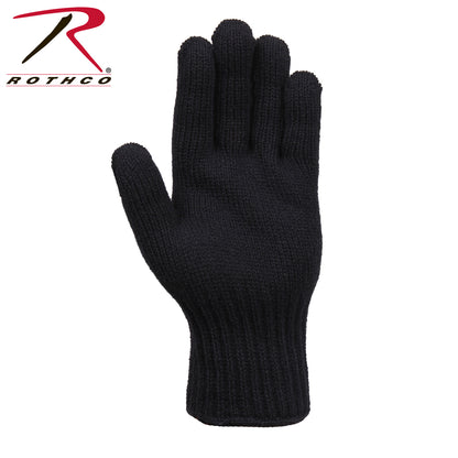 Rothco Wool Glove Liners - Unstamped Black Size Large