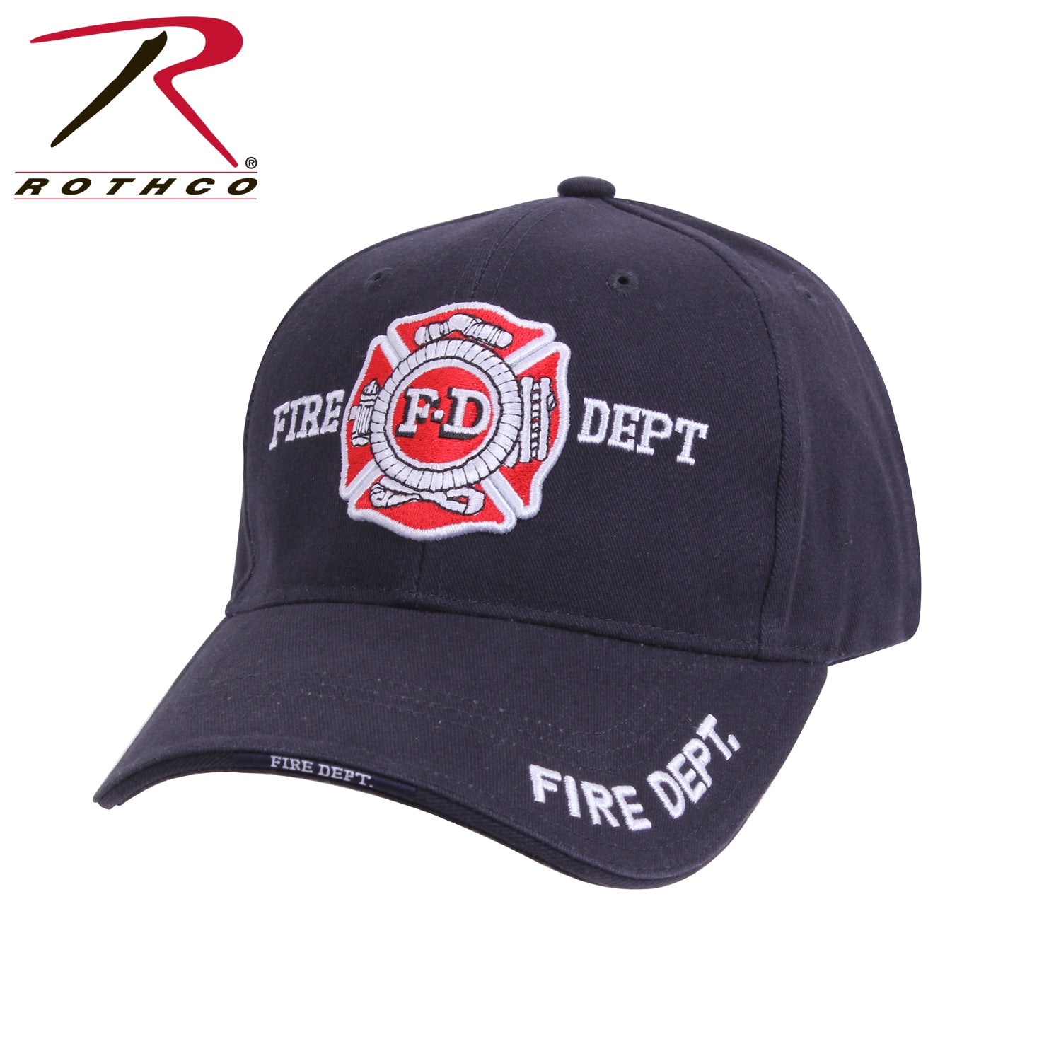 Rothco Deluxe Fire Department Low Profile Cap - Adjustable Cotton Twill Firefighter Hat