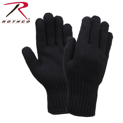 Rothco Wool Glove Liners - Unstamped Black Size XL for Cold Weather Comfort