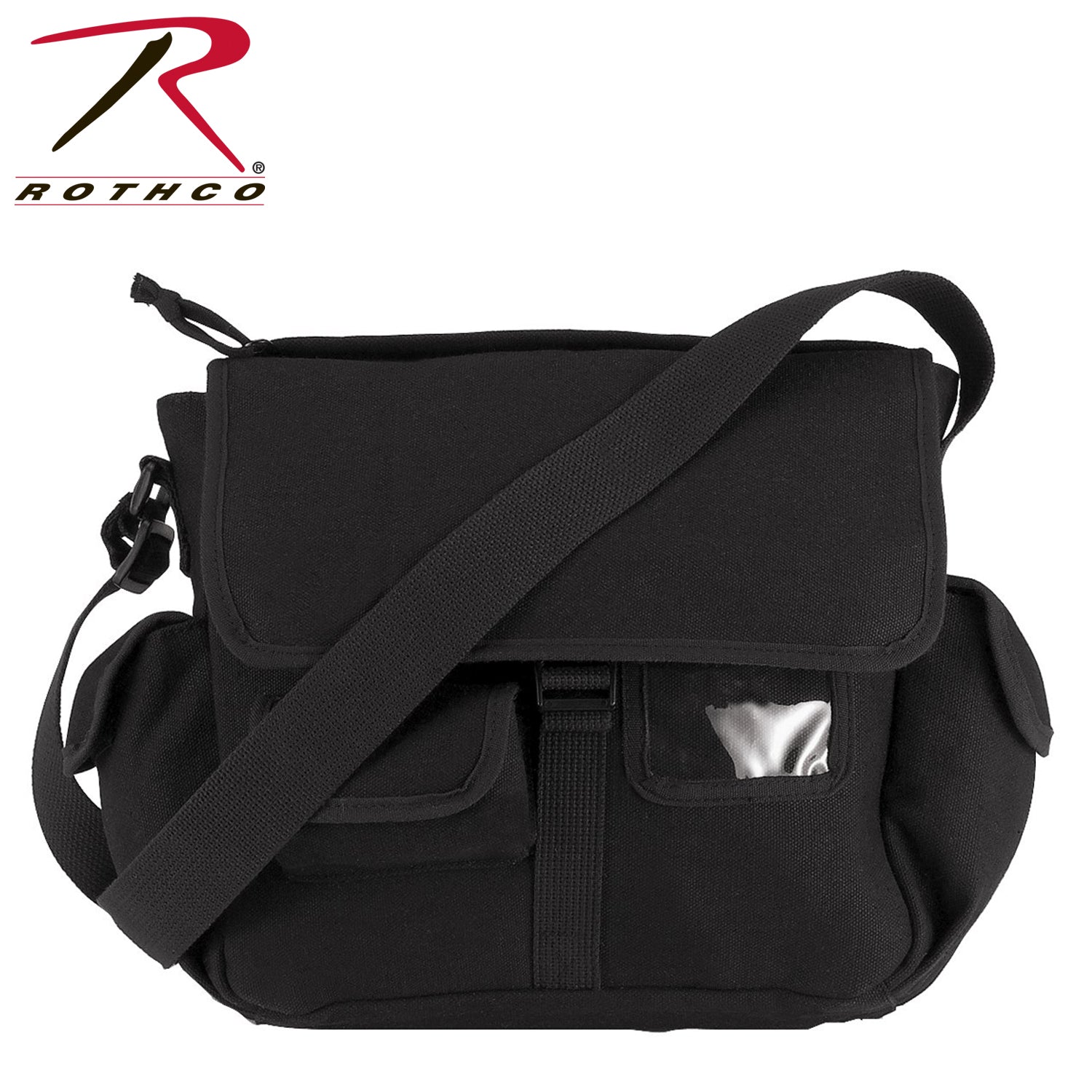 Rothco Canvas Urban Explorer Bag Black – Durable 12-Pocket Messenger Bag for Urban and Outdoor Use