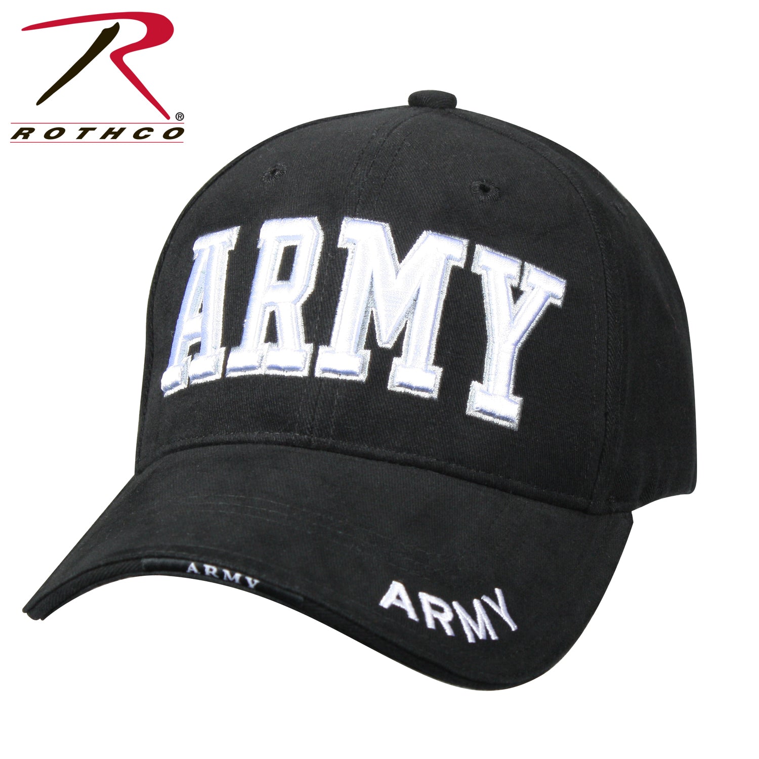 Rothco Deluxe Army Embroidered Low Profile Insignia Cap in Black