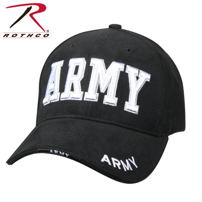 Rothco Deluxe Army Embroidered Low Profile Insignia Cap in Black