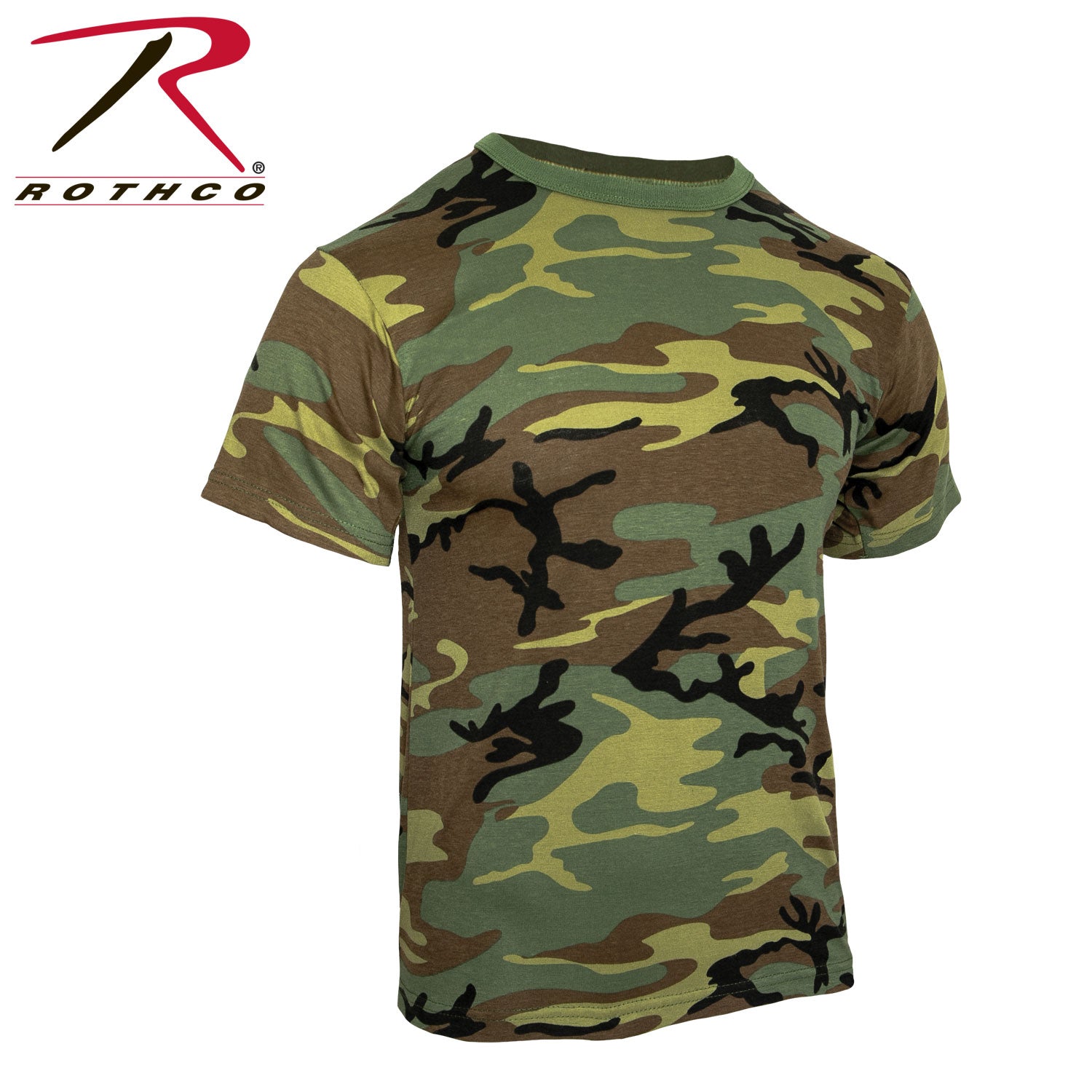Rothco Heavyweight Camo T-Shirt Size Small - Durable Military-Style Crew Neck Tee