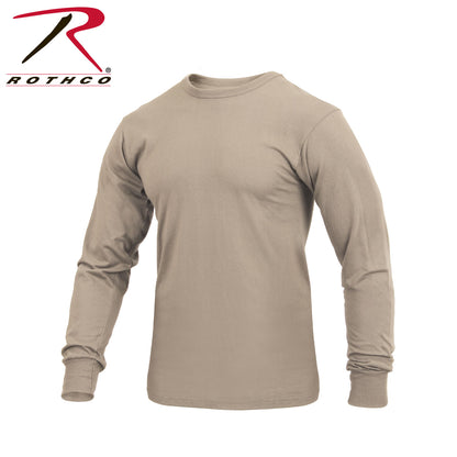 Rothco Long Sleeve Solid T-Shirt in Desert Sand, Size XL – Durable and Comfortable Tactical Wear