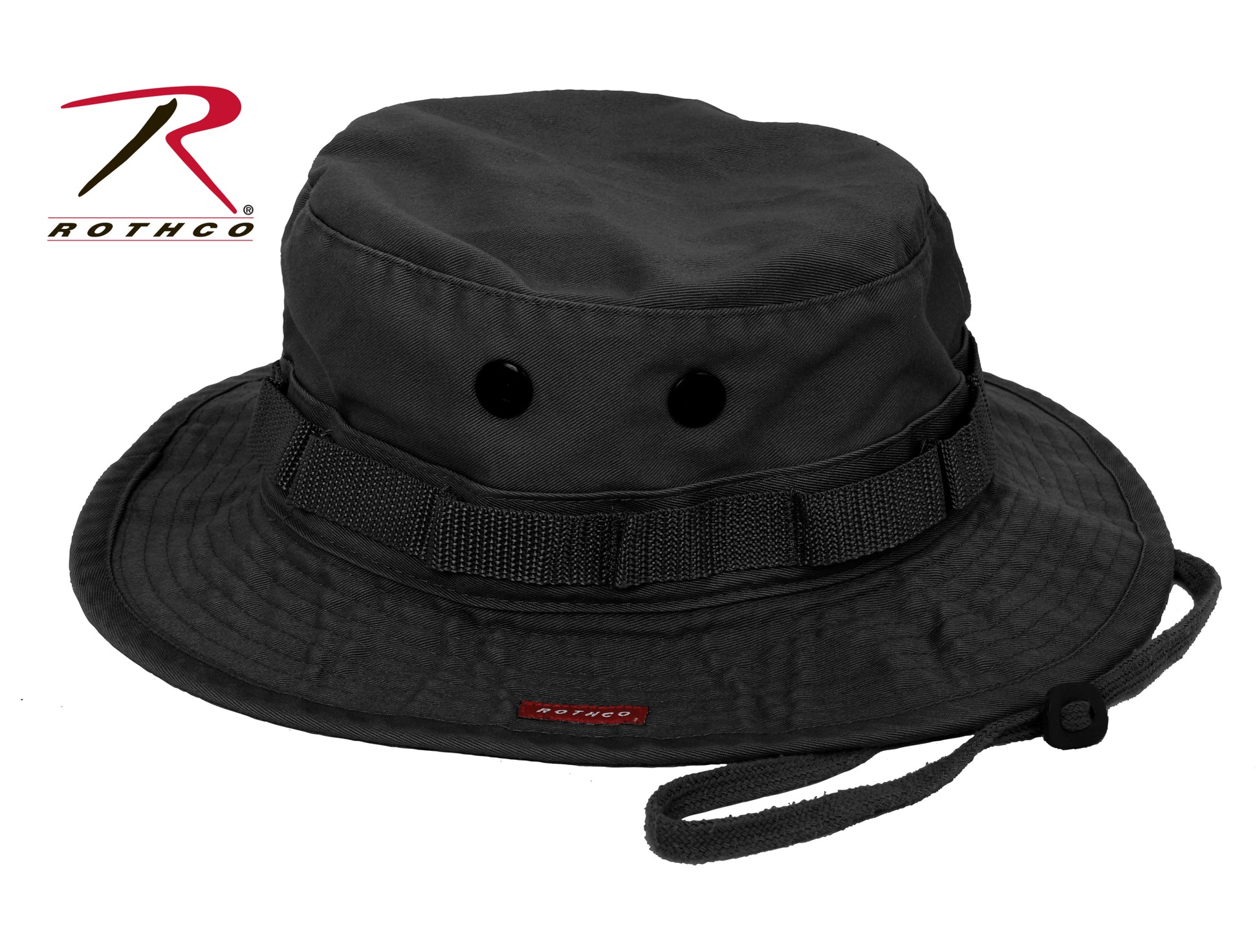 Rothco Vintage Boonie Hat Black – Classic Field-Ready Headwear with Wide Brim and Secure Chin Ties