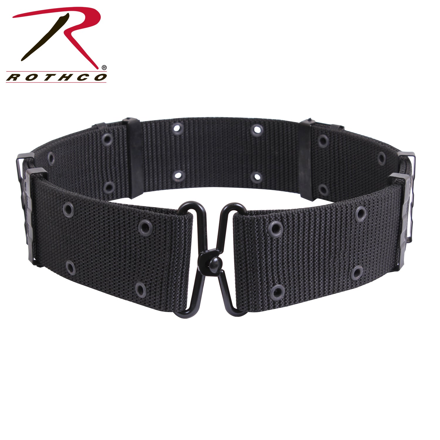 Rothco GI Style Pistol Belt with Metal Buckles in Black - Durable Tactical Utility Belt