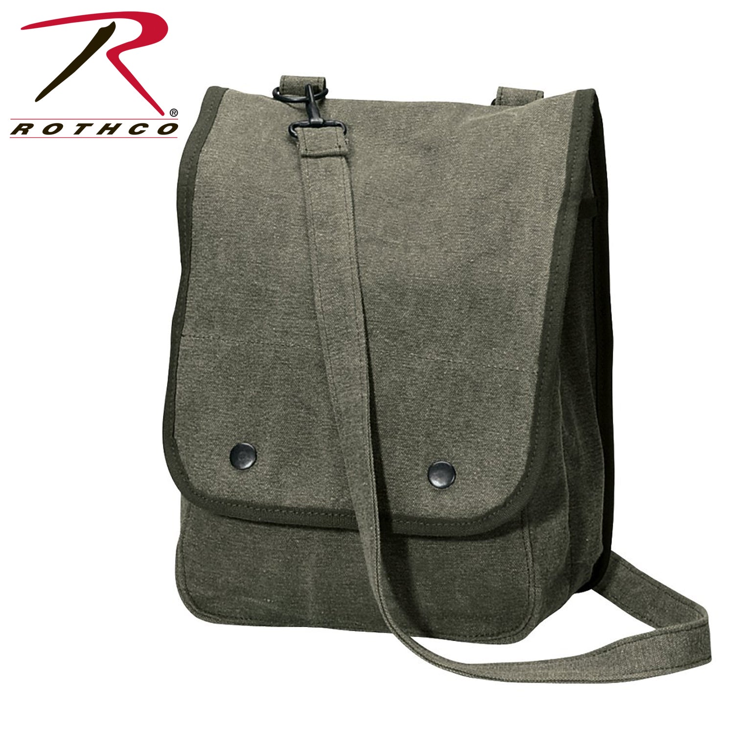 Rothco Vintage Canvas Map Case Shoulder Bag – Durable Stone-Washed Cotton with Adjustable Strap