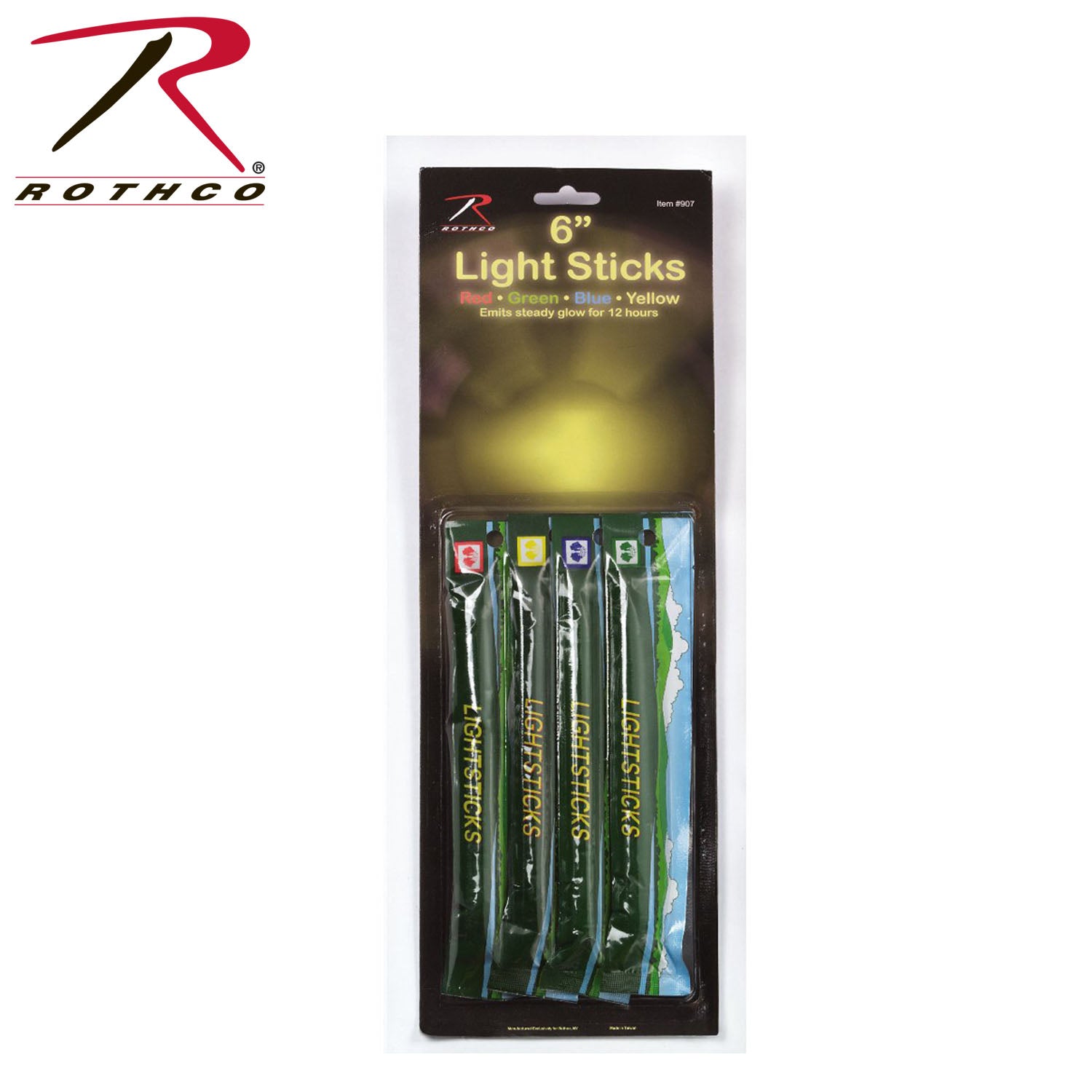Rothco 4-Pack 6-Inch Chemical Lightsticks - Multi-Color Emergency & Camping Glow Sticks