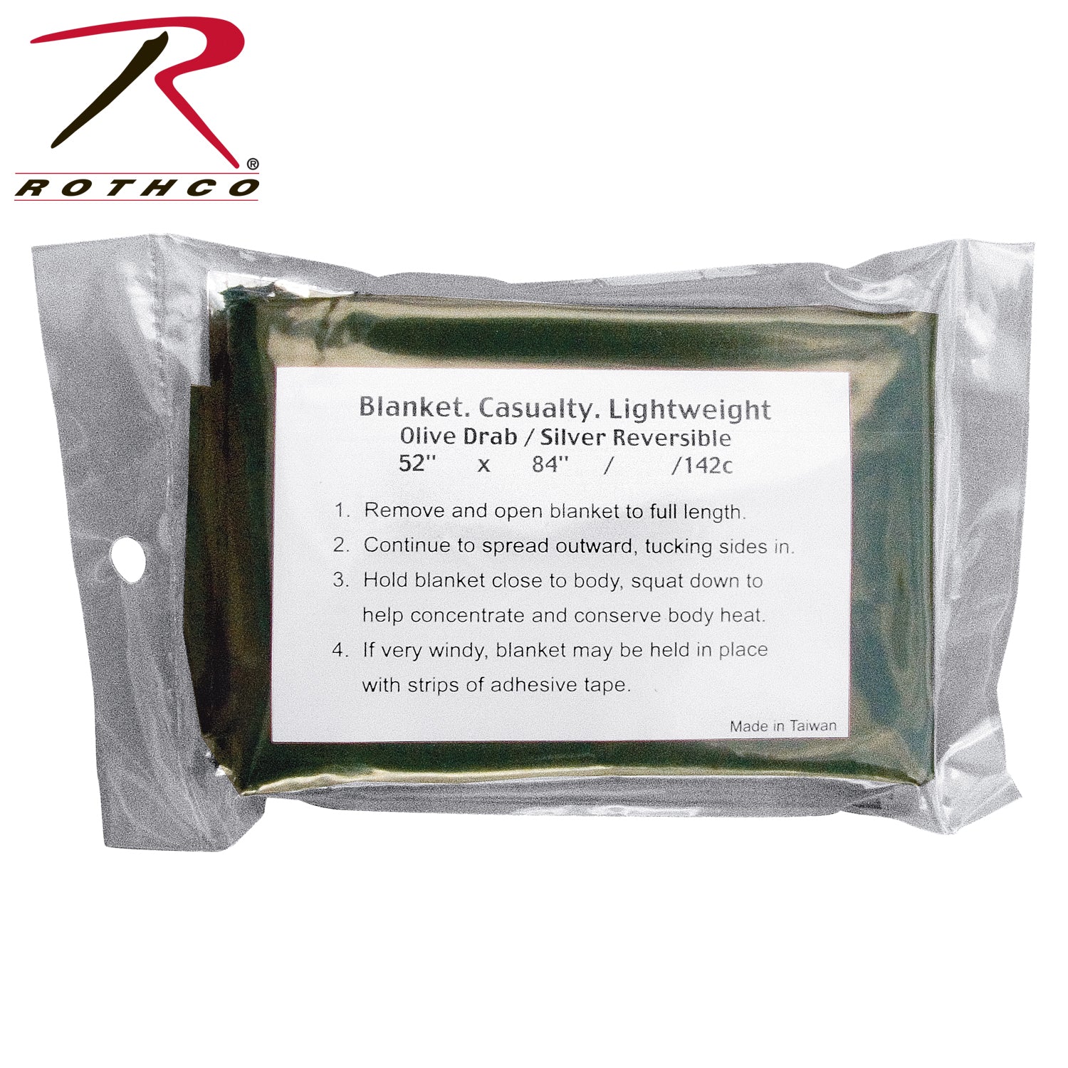 Rothco Lightweight Survival Blanket – Compact Emergency Thermal Blanket, 52 x 84 inches