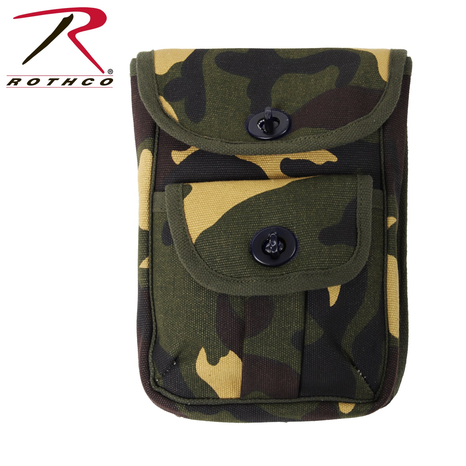 Rothco Ammo Pouch Woodland Camo Part Number 9802 - Durable 2-Pocket Tactical Ammo Storage