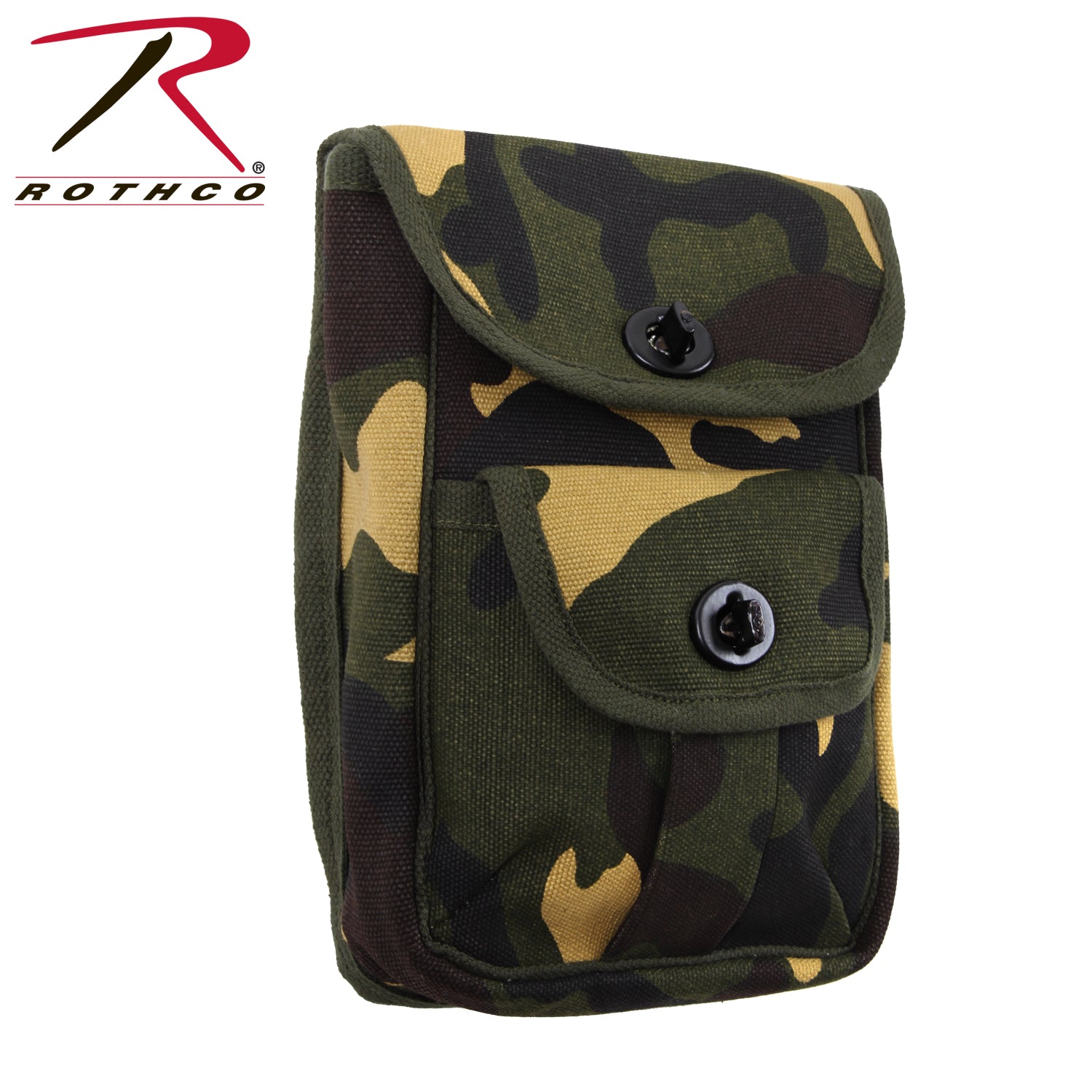Rothco Ammo Pouch Woodland Camo Part Number 9802 - Durable 2-Pocket Tactical Ammo Storage