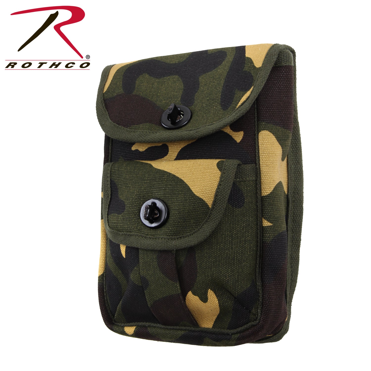 Rothco Ammo Pouch Woodland Camo Part Number 9802 - Durable 2-Pocket Tactical Ammo Storage