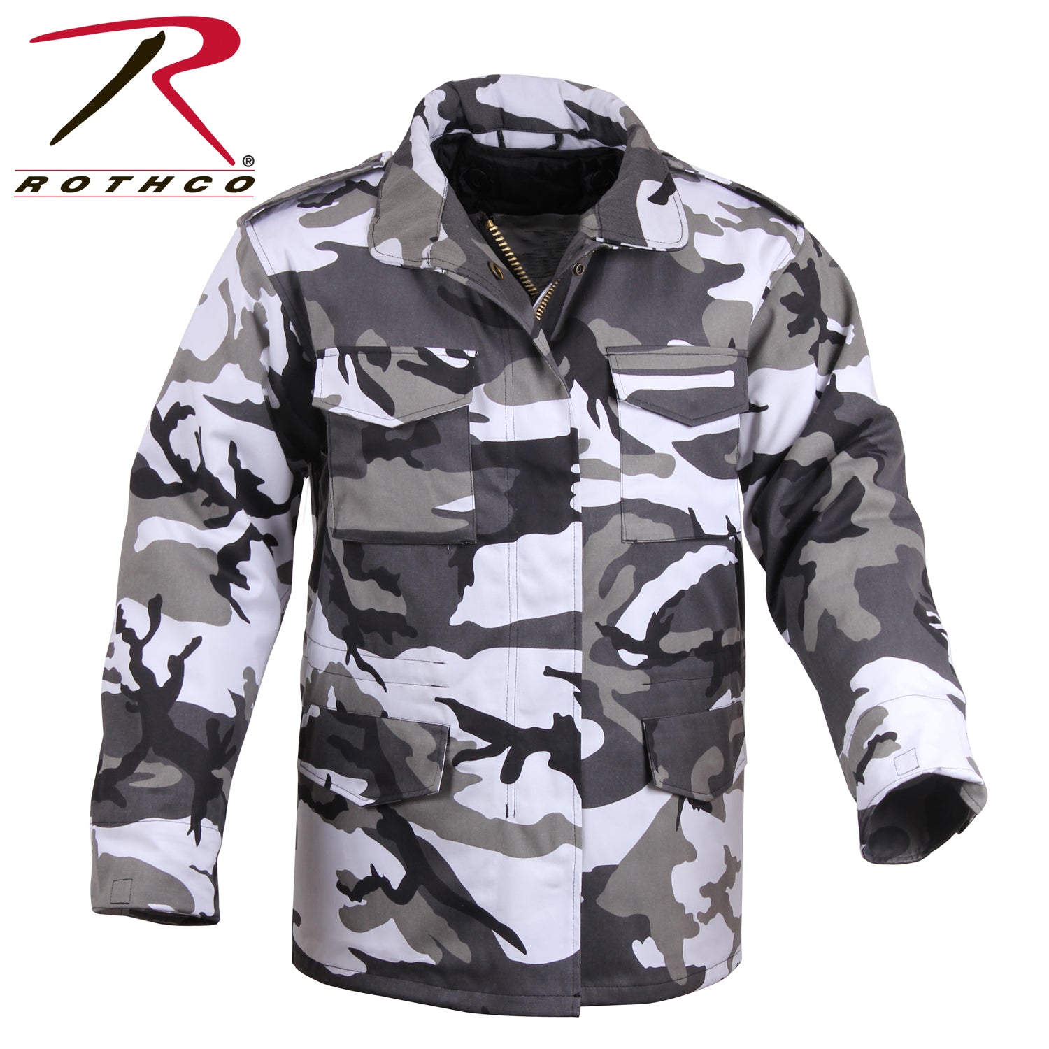 Rothco M-65 Field Jacket in City Camo, Size Large – Water-Repellent Military-Style Outerwear