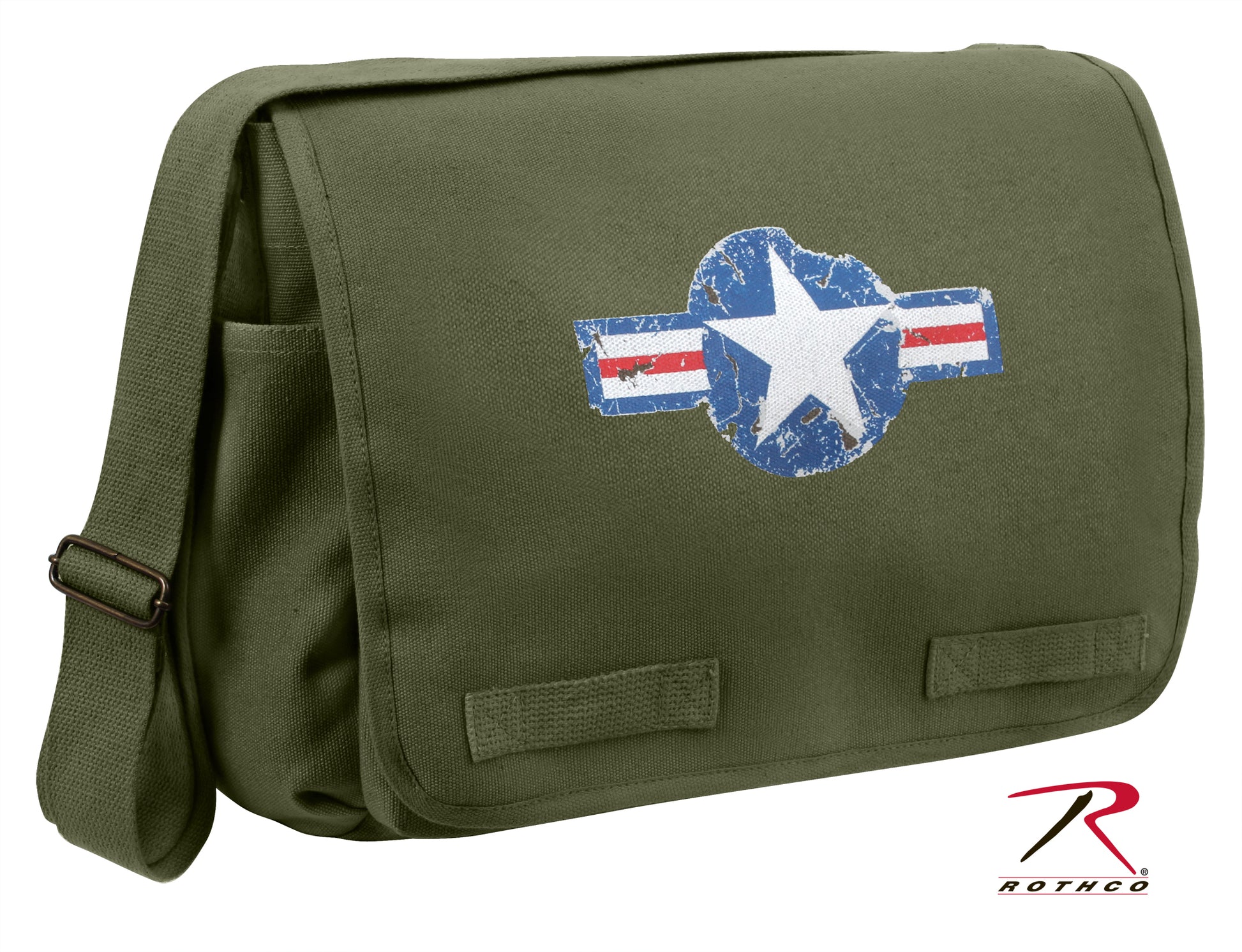 Rothco Air Corps Heavyweight Classic Messenger Bag with Adjustable Strap and Multiple Compartments