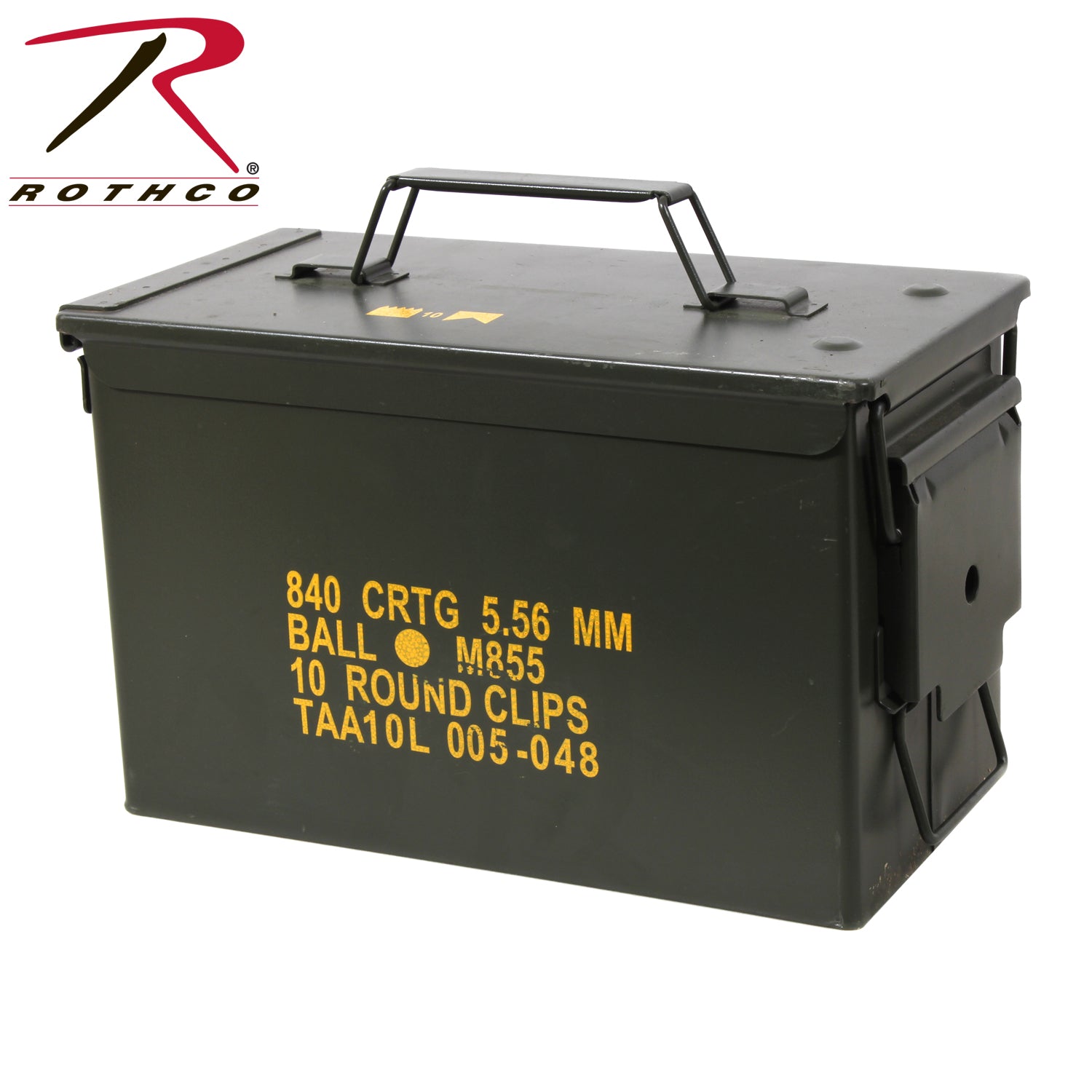 Rothco GI .50 Caliber Ammo Can – Durable Surplus Storage Container for Ammunition and Supplies