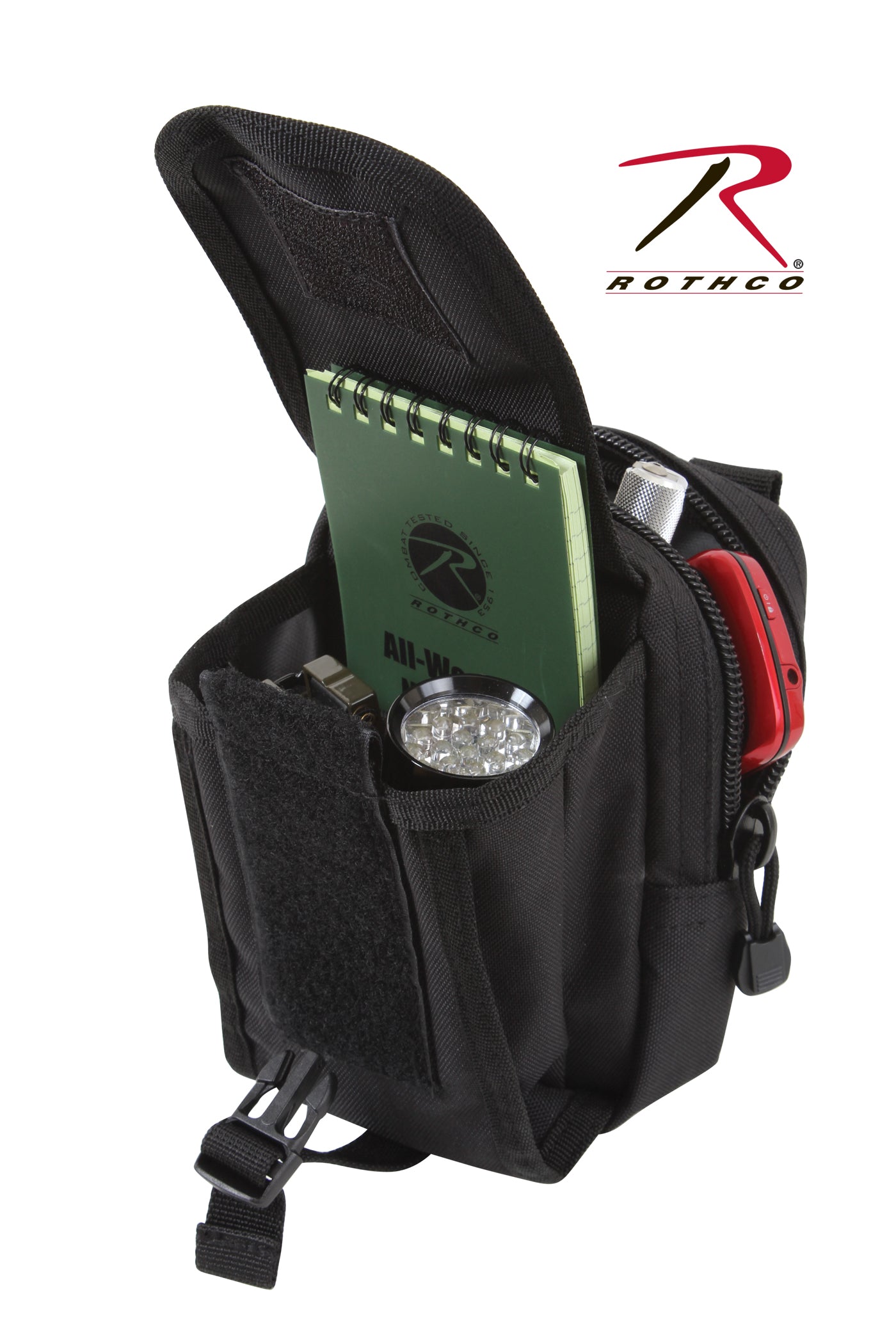 Rothco MOLLE Compatible EDC Accessory Pouch Black - Compact Tactical Gear Organizer