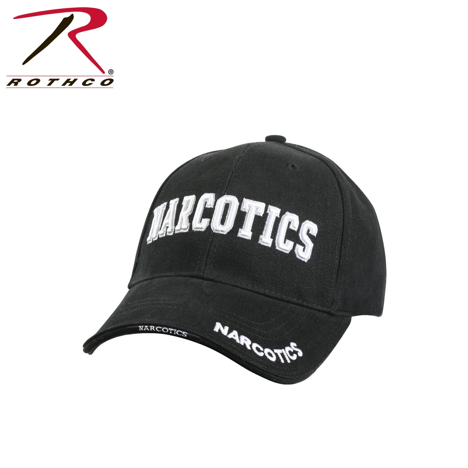 Rothco Deluxe Narcotics Low Profile Cap – 100% Brushed Cotton Twill with Embroidered Text and Adjustable Strap