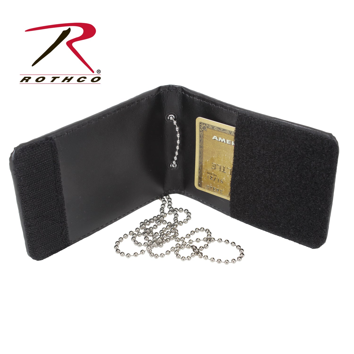 Rothco Leather Neck Identification Holder with 3.25 x 2.25 Inch Window and 33-Inch Chain