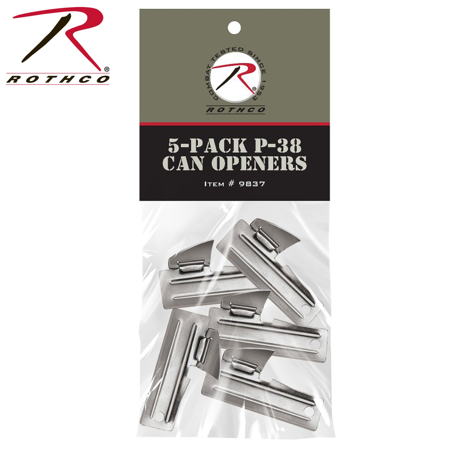 Rothco G.I. Type 5-Pack P38 Can Openers - Compact Military-Style Emergency & Camping Tools