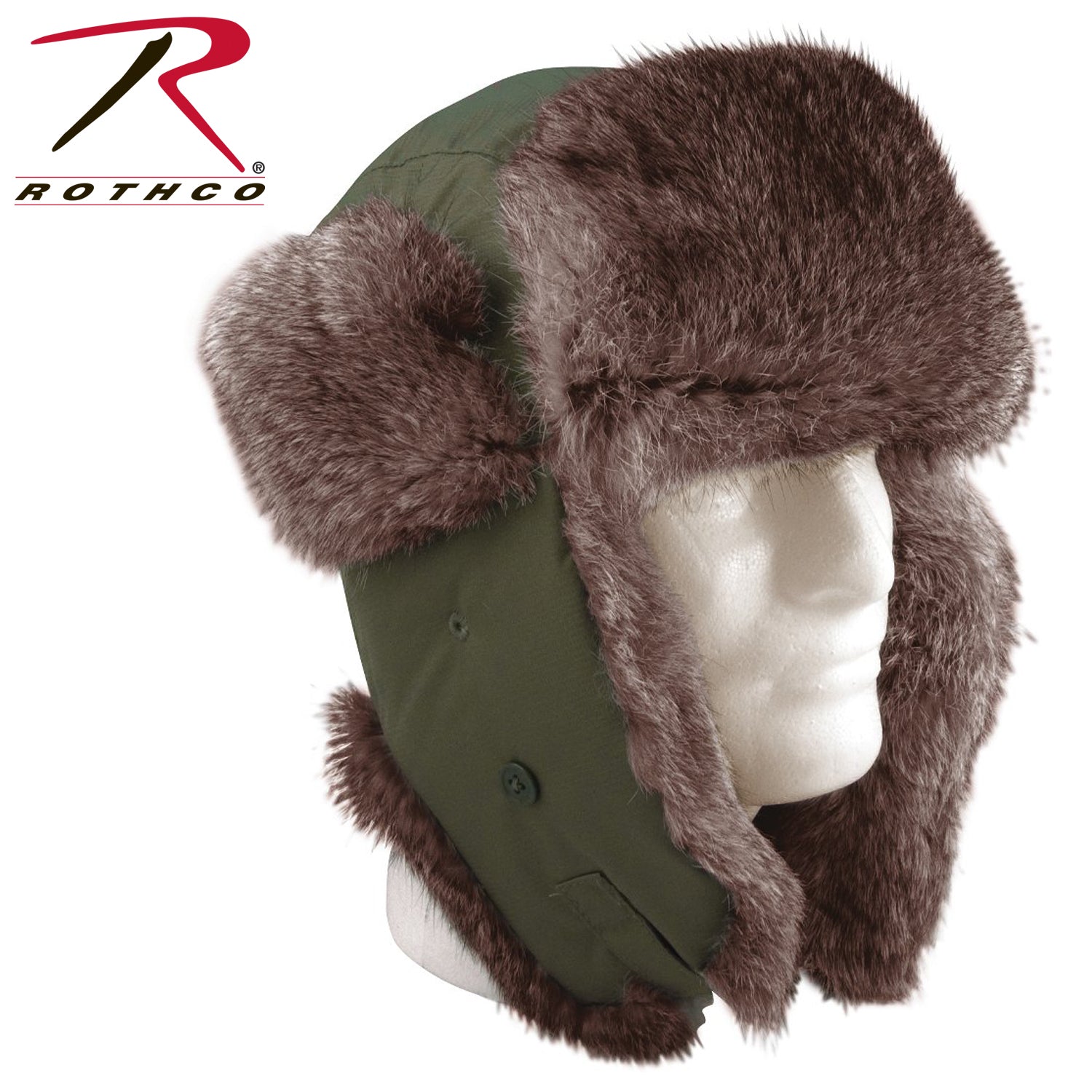 Rothco Fur Flyer's Hat in Olive Drab, Part Number 9860-OD-H7