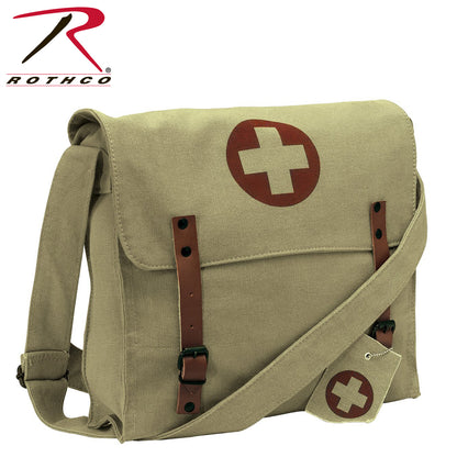Rothco Vintage Medic Canvas Bag with Cross - Khaki, Part No. 9121