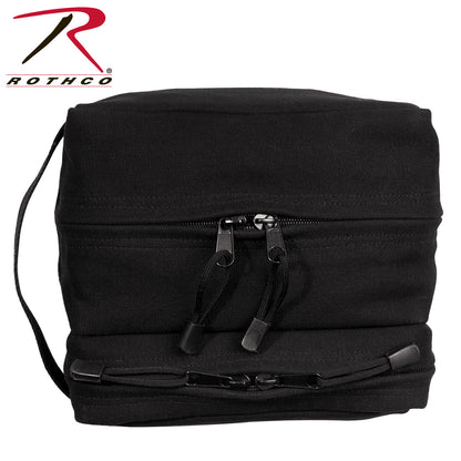 Rothco Canvas Dual Compartment Travel Kit - Black, Part Number 9126-BK
