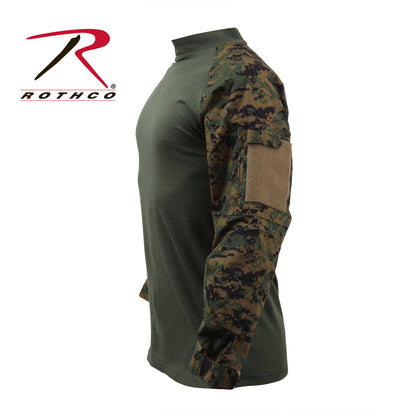 Rothco NYCO FR Fire Retardant Combat Shirt in Woodland Digital Camo, Size 2XL