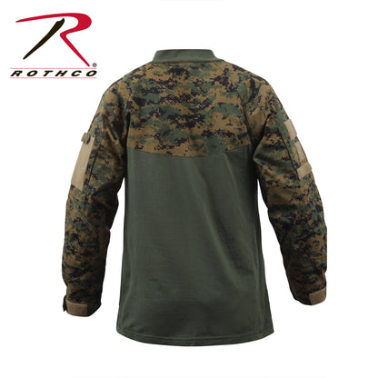 Rothco NYCO FR Fire Retardant Combat Shirt in Woodland Digital Camo, Size Medium