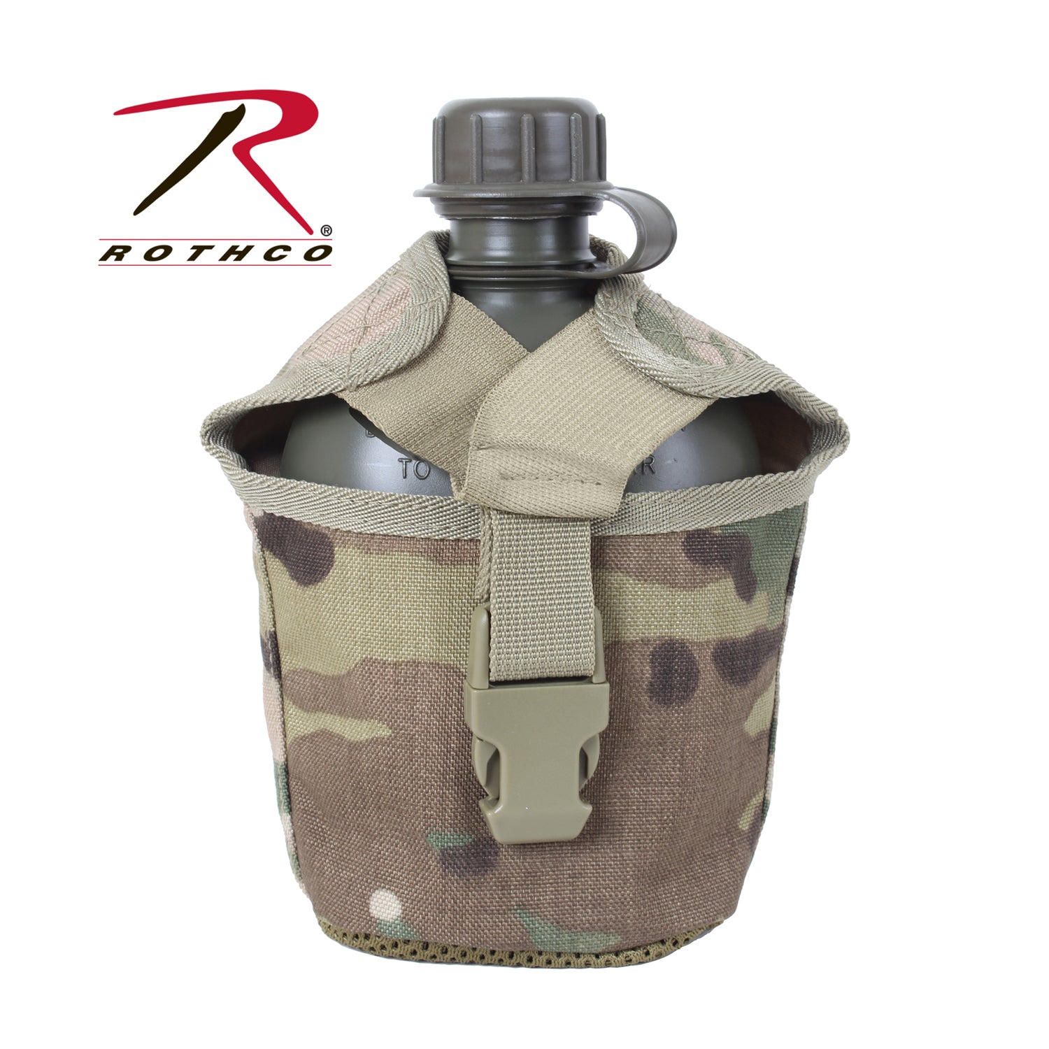 Rothco MOLLE Compatible 1 Quart Canteen Pouch in MultiCam - Durable Hydration Accessory