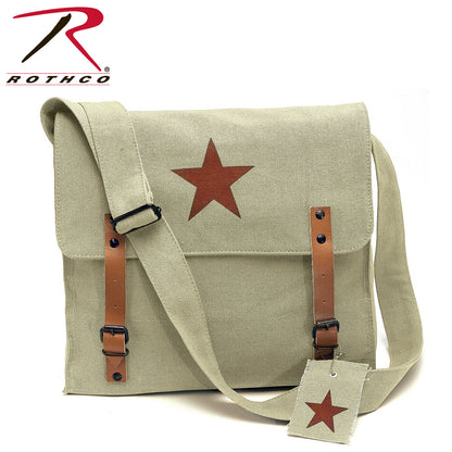 Rothco Canvas Classic Bag with Medic Star in Khaki – Durable 12.5-inch x 11-inch Messenger Bag with Adjustable Shoulder Strap