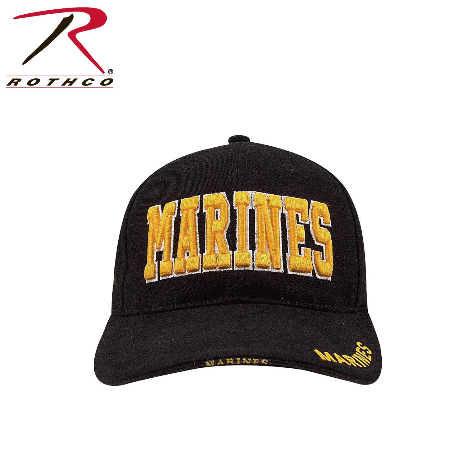 Rothco Deluxe Marines Low Profile Insignia Cap Black with Embroidered Details