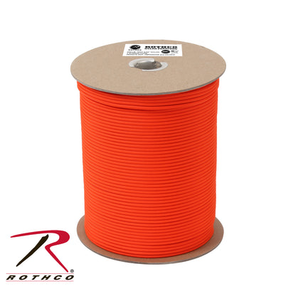 Rothco Nylon Paracord 550lb Safety Orange – 1000 Foot Spool for Camping, Survival & Tactical Use