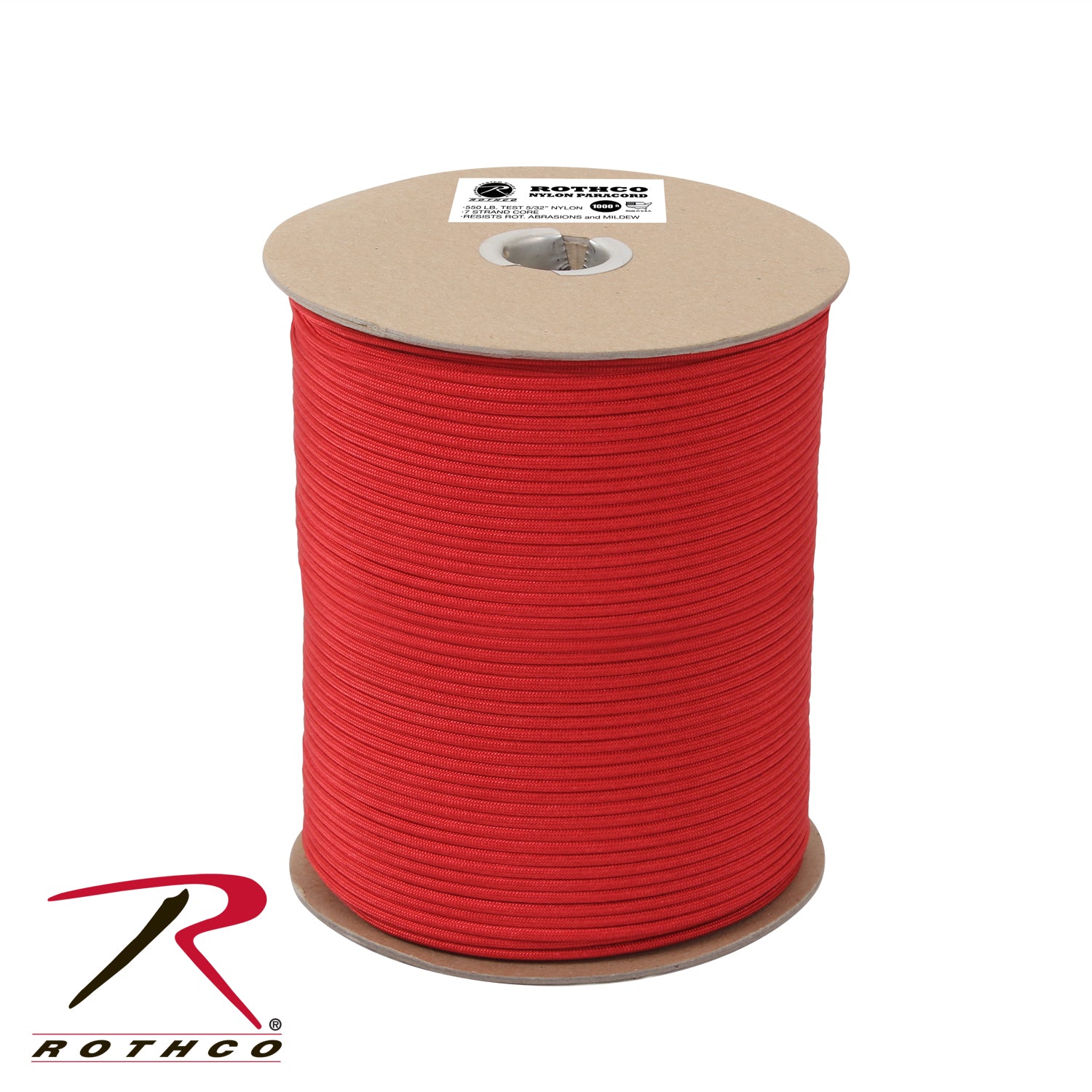 Rothco Nylon Paracord 550lb, 1000 Foot Spool - Red