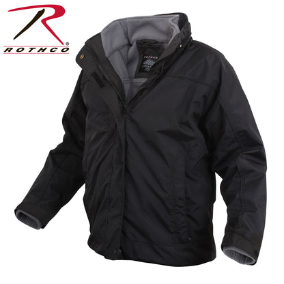 Rothco All Weather 3-In-1 Jacket Black Size Small - Versatile Waterproof Outerwear for Outdoor and Everyday Use